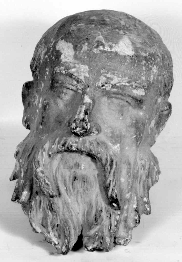 testa barbuta (scultura, frammento) - bottega toscana (sec. XVIII)