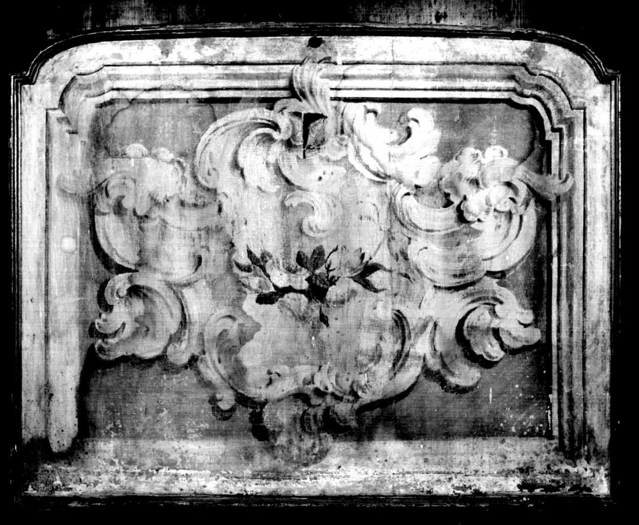 motivi decorativi vegetali a volute (paracamino) - bottega italiana (seconda metà sec. XVIII)