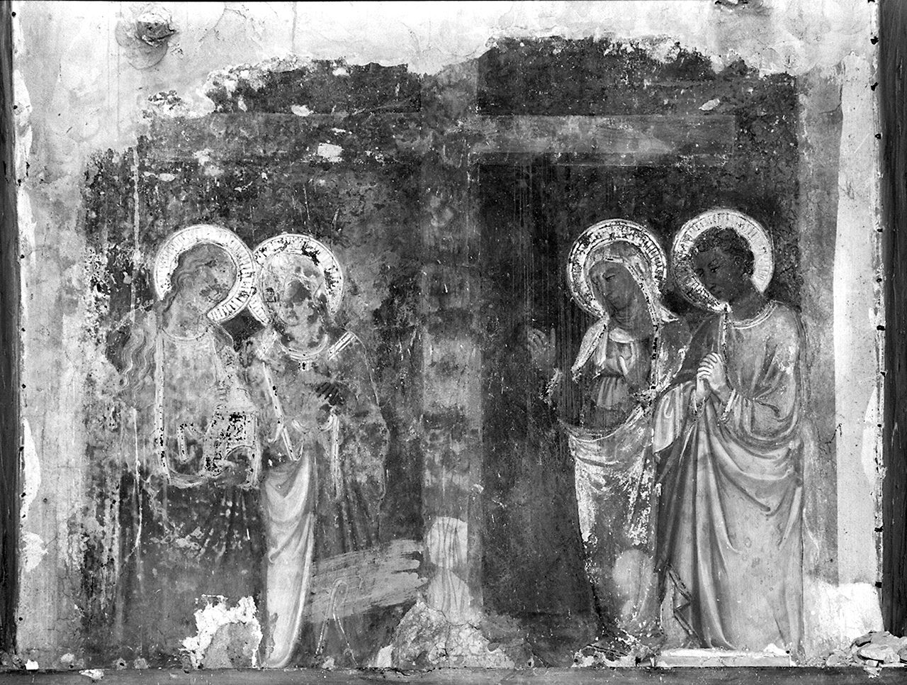 Santi ai lati della croce (dipinto) - ambito fiorentino (secondo quarto sec. XV)