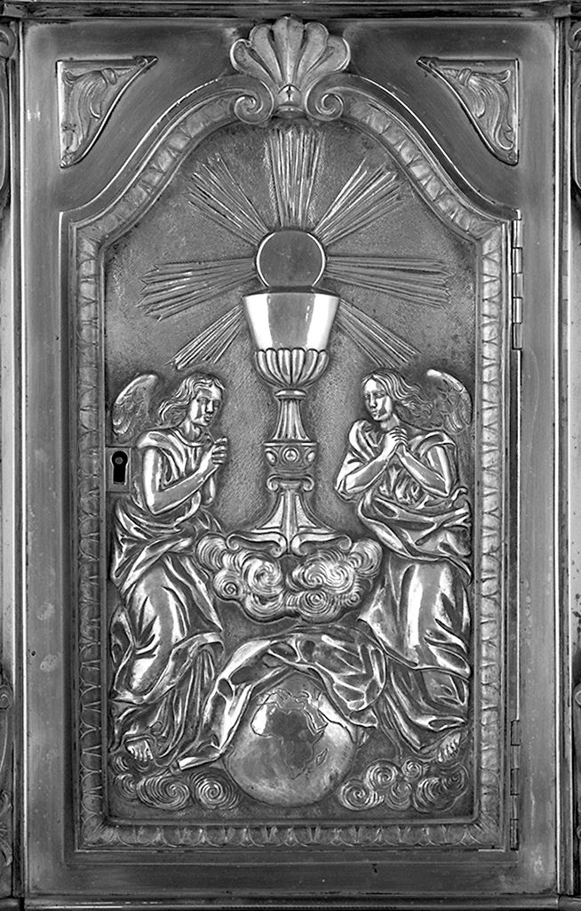 angeli adoranti il calice eucaristico (tabernacolo - a tempietto) - bottega fiorentina (ultimo quarto sec. XVIII)