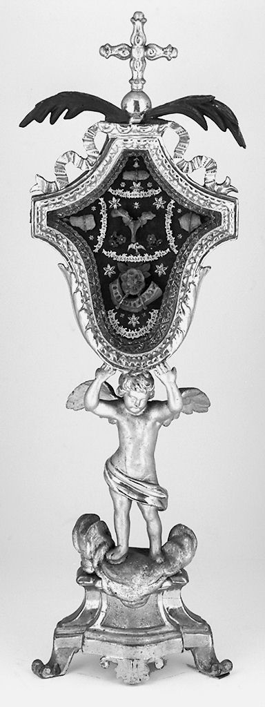 angelo reggiteca (reliquiario - a tabella, serie) - bottega fiorentina (sec. XIX)