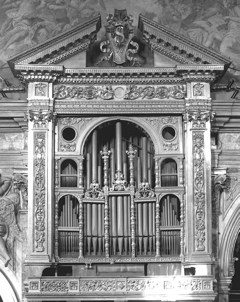 motivi decorativi a candelabra (cassa d'organo) di Tarchiani Benedetto (sec. XVII)