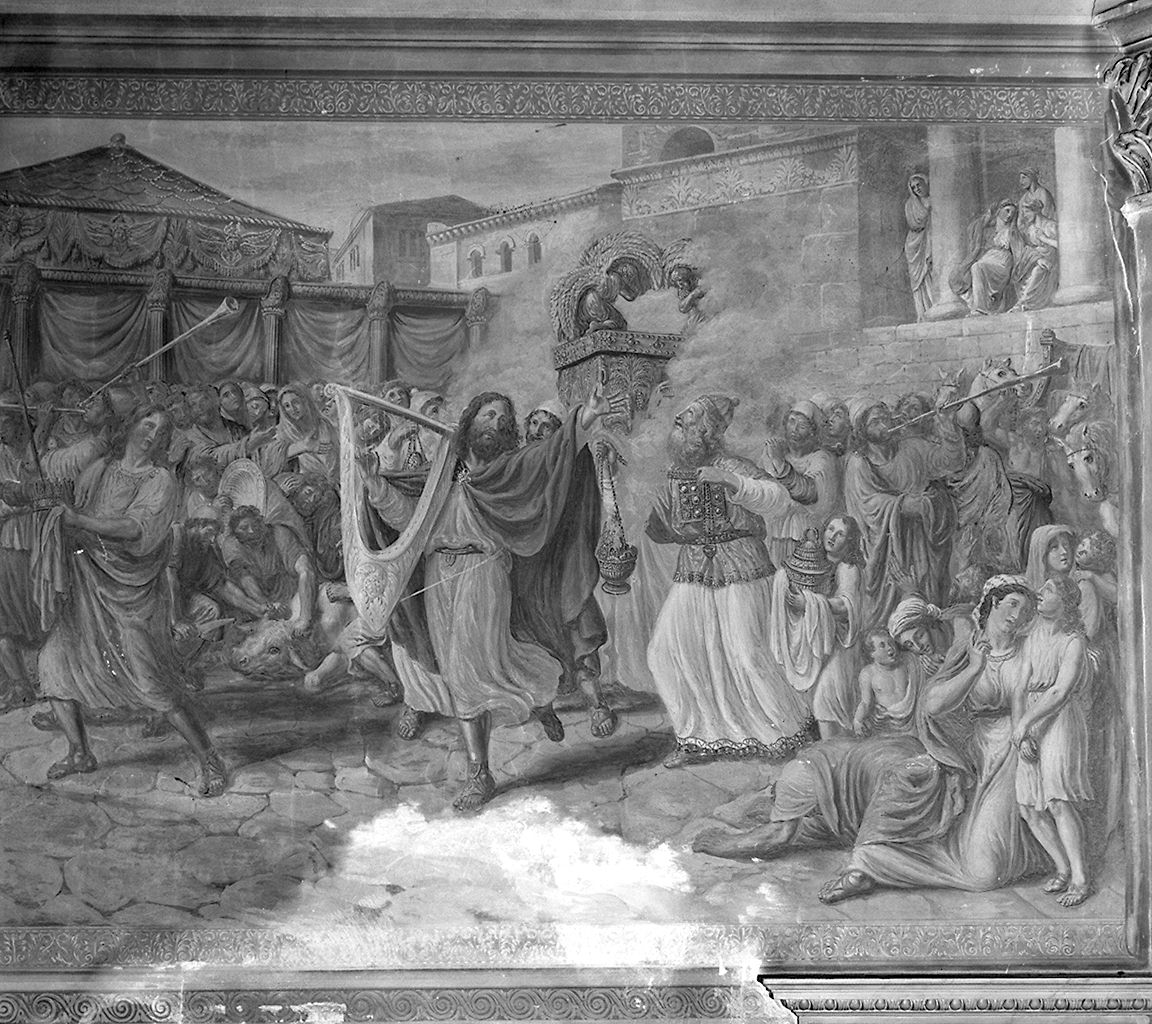 trasporto dell'arca dell'alleanza a Gerusalemme, David e Golia (dipinto, ciclo) di Ademollo Luigi (sec. XIX)