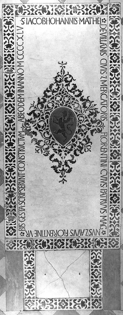 stemma gentilizio della famiglia Villani (lastra tombale) - manifattura fiorentina (sec. XV)