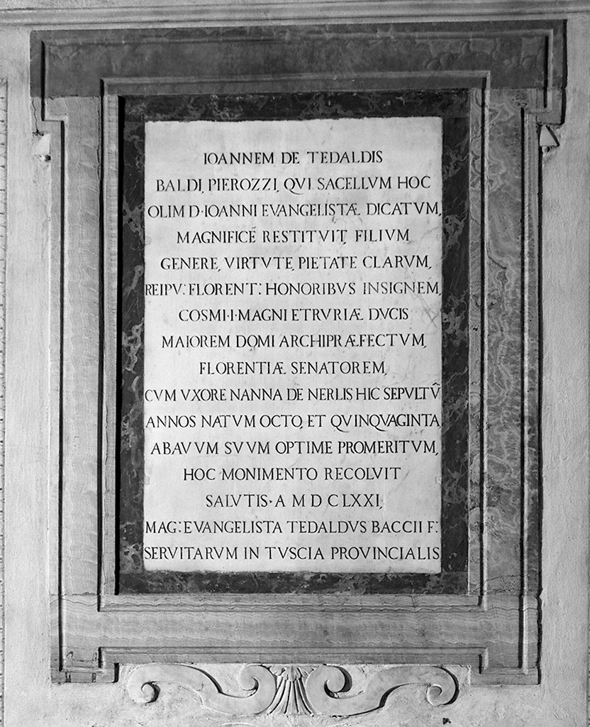 lapide commemorativa, serie - bottega toscana (sec. XVII)