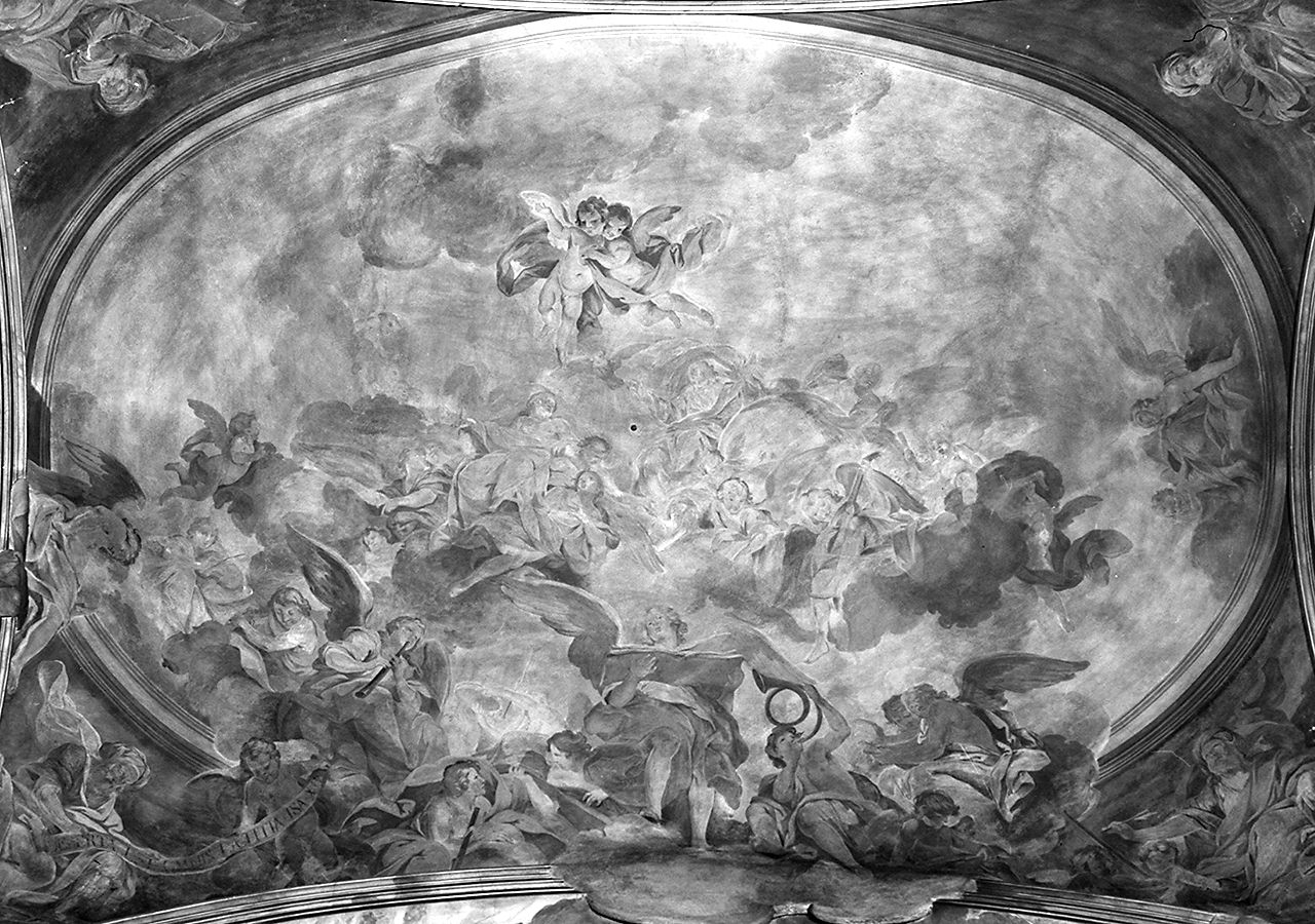 Dio Padre in gloria con angeli musicanti (dipinto) di Meucci Vincenzo (sec. XVIII)