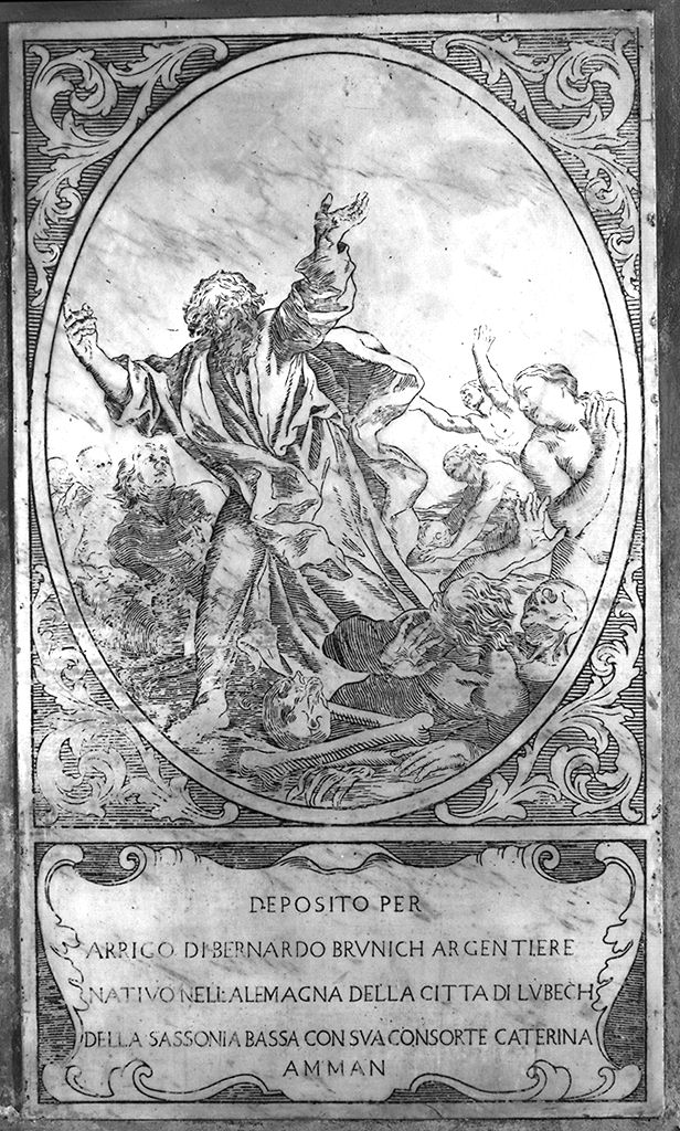 visione di Ezechiele (lapide tombale) di Foggini Giovanni Battista (bottega) (fine/inizio secc. XVII/ XVIII)