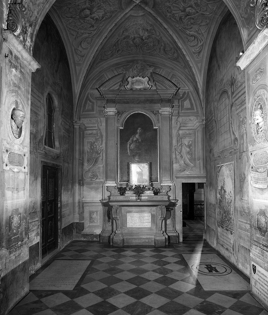 motivi decorativi a candelabra e motivi decorativi vegetali a volute con cherubini (decorazione pittorica) di Redi Giovanni Gasparo (sec. XVIII)