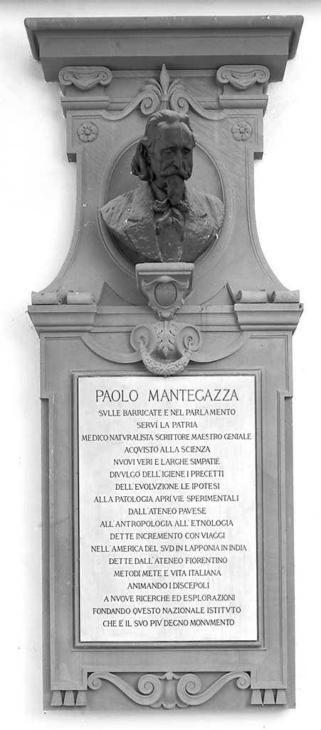 ritratto di Paolo Mantegazza (lapide celebrativa) - ambito fiorentino (sec. XX)