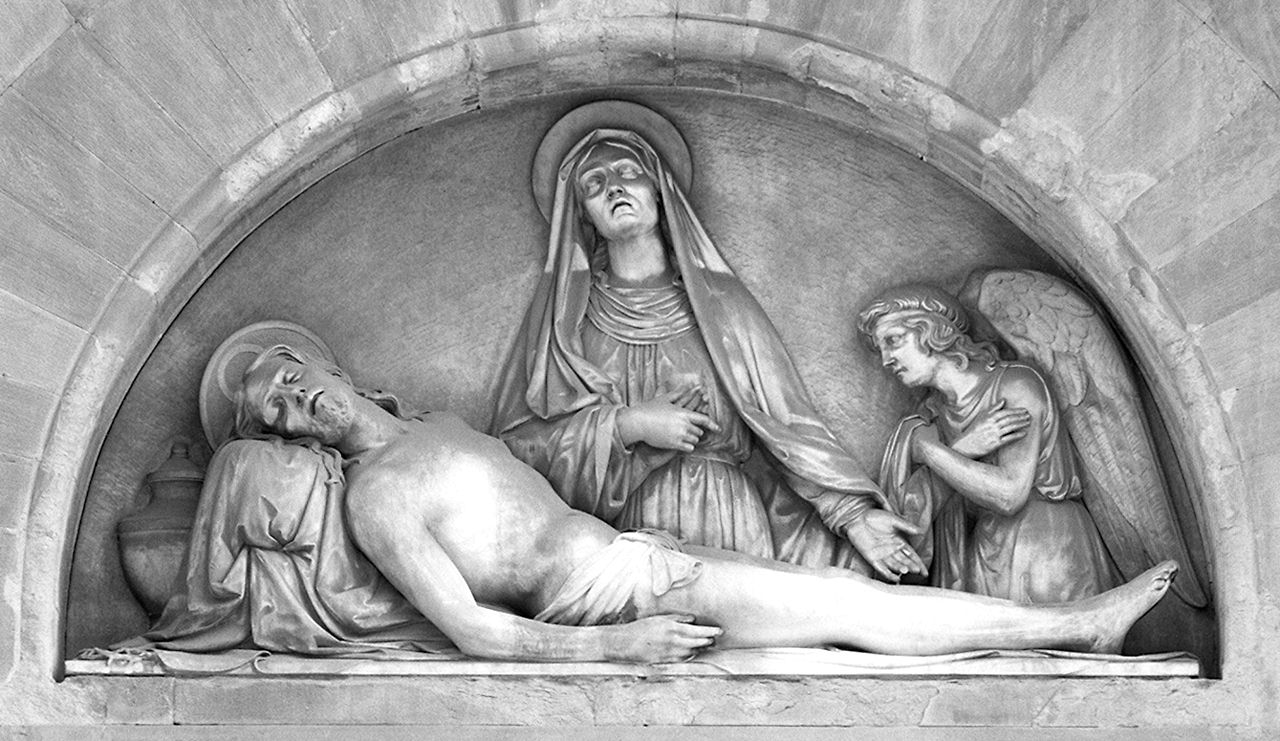 compianto sul Cristo morto (gruppo scultoreo) di Cartei Luigi (sec. XIX)