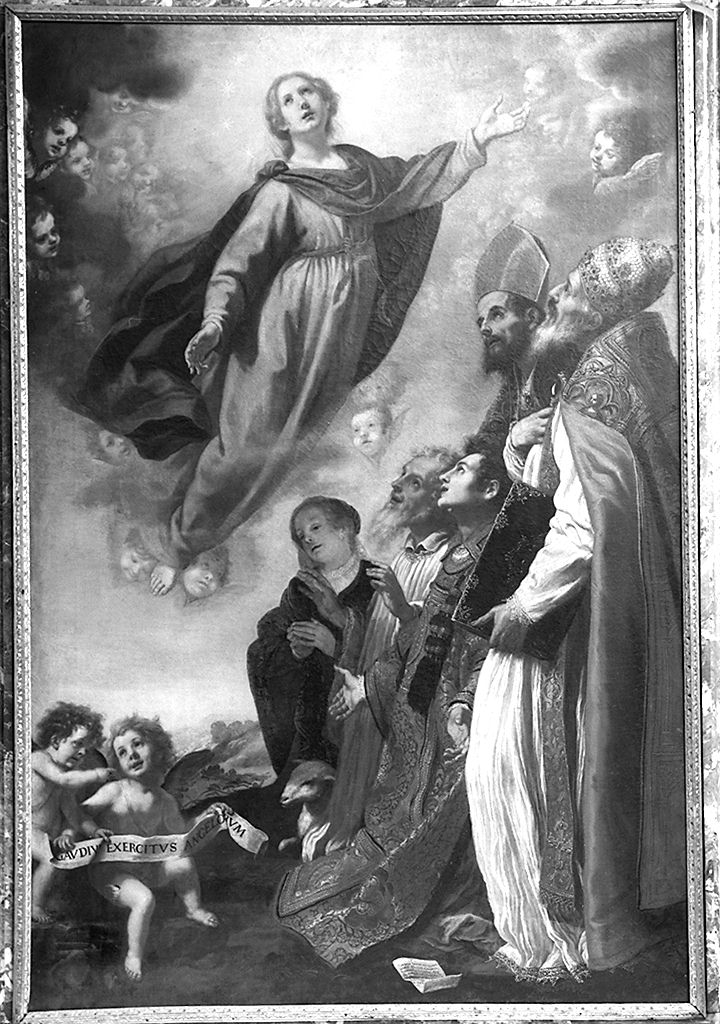 Madonna Assunta con San Vitale, Sant'Alessandro e San Gregorio (dipinto) di Vignali Jacopo (metà sec. XVII)