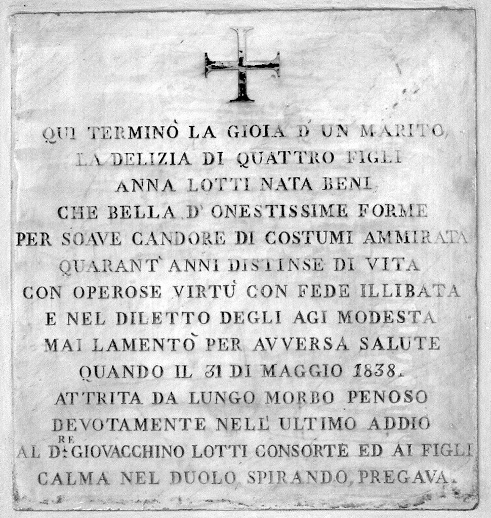 lapide tombale - bottega fiorentina (sec. XIX)