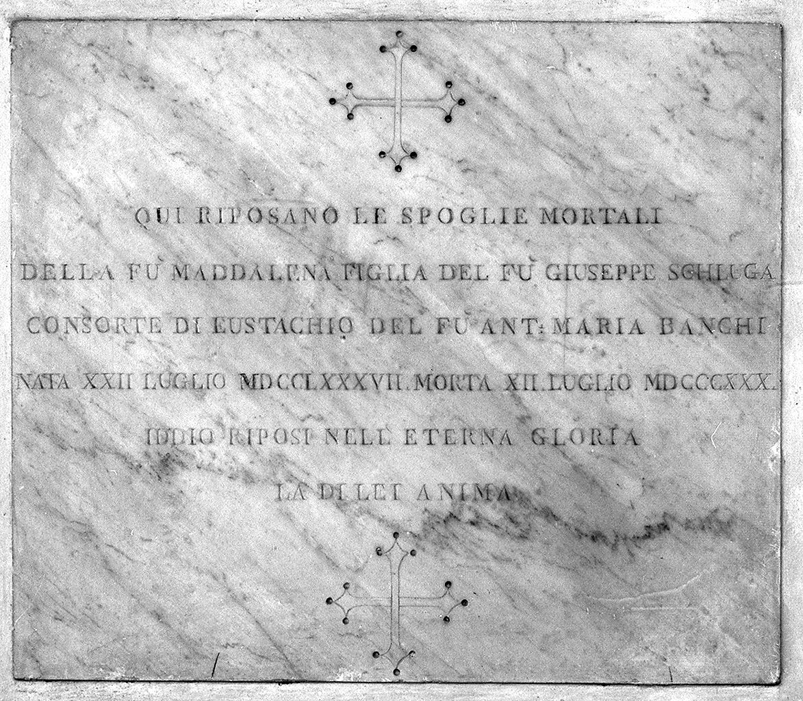 lapide tombale - bottega toscana (sec. XIX)