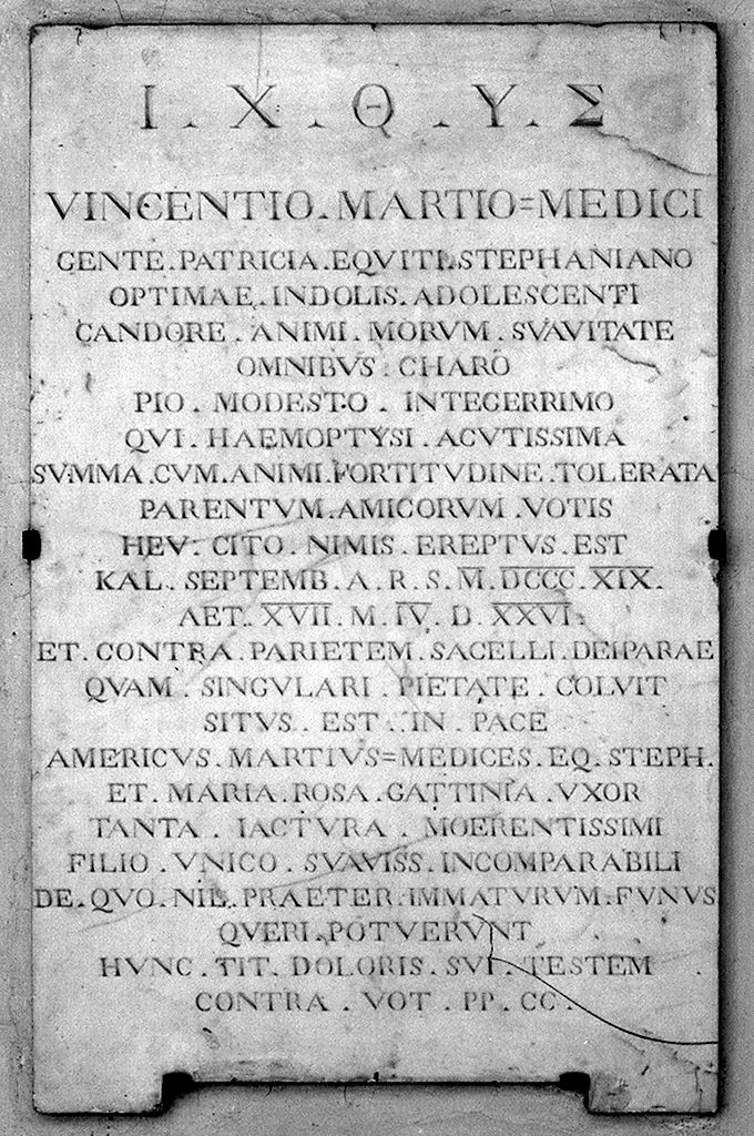 lapide tombale - bottega toscana (sec. XIX)