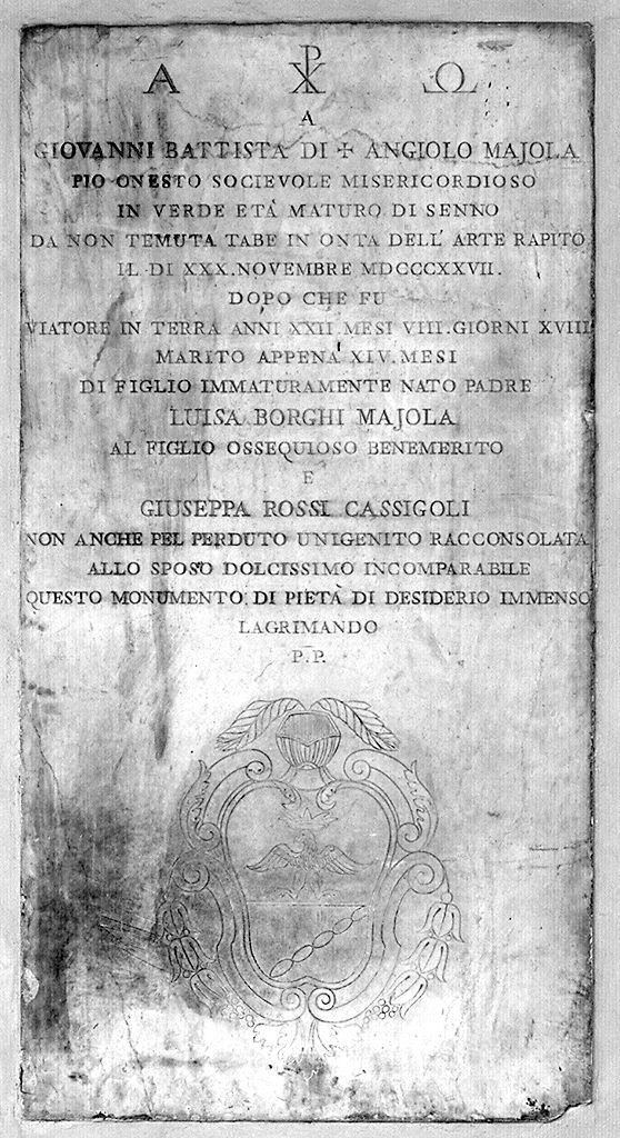 lapide tombale - bottega toscana (sec. XIX)