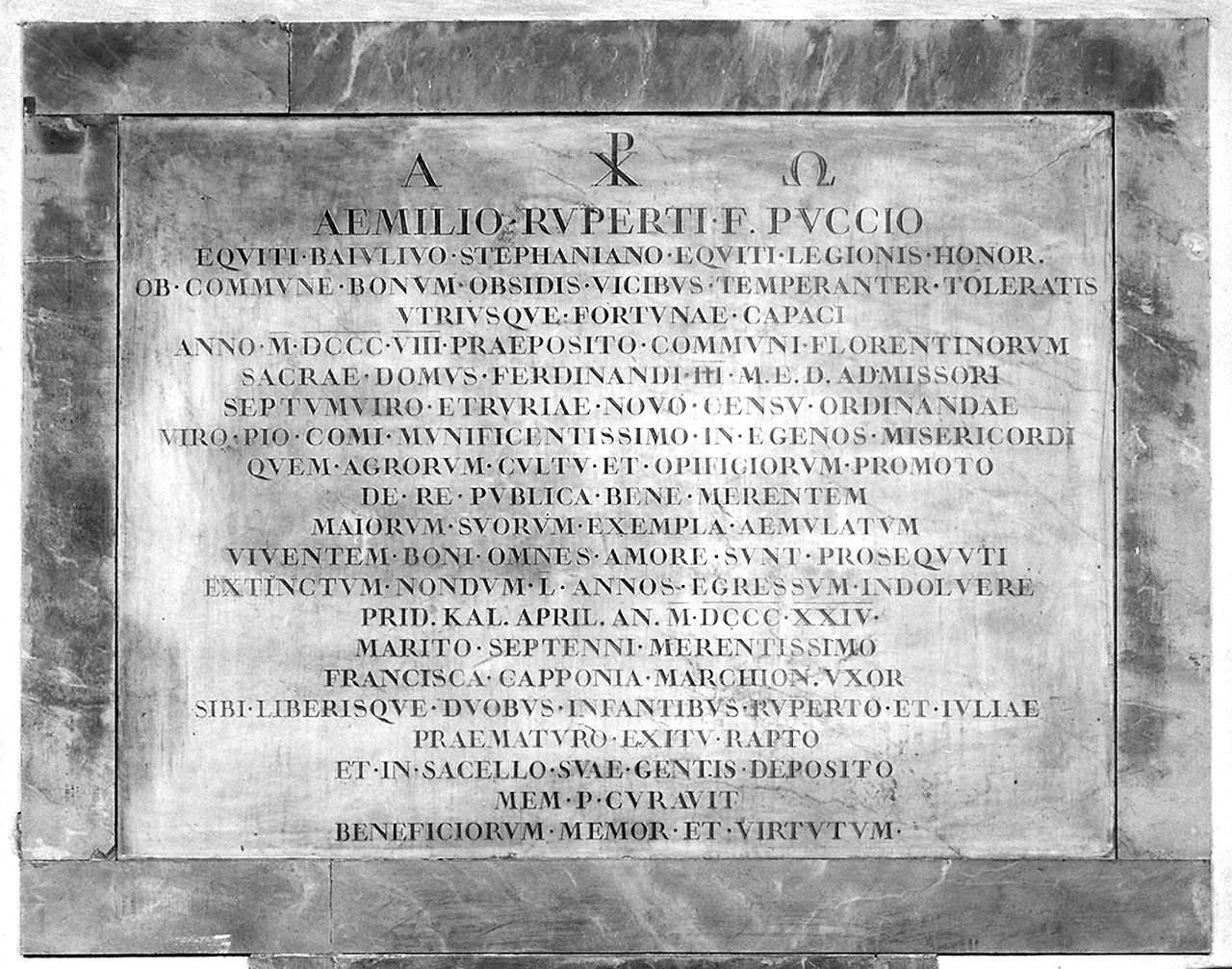 lapide commemorativa - bottega toscana (sec. XIX)