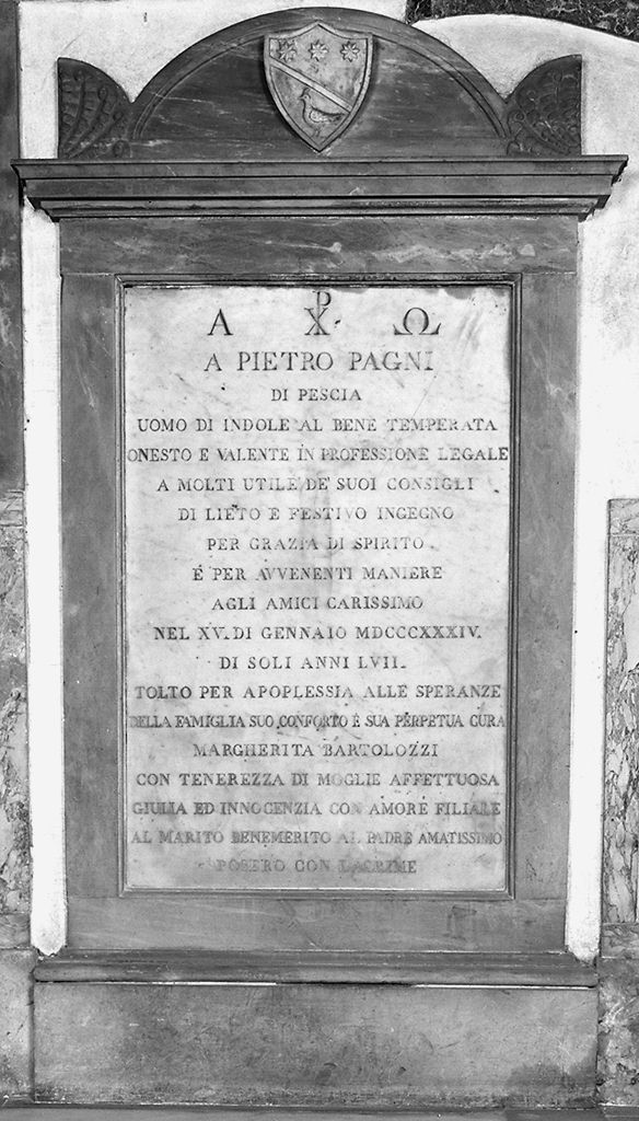 lapide tombale - bottega toscana (sec. XIX)