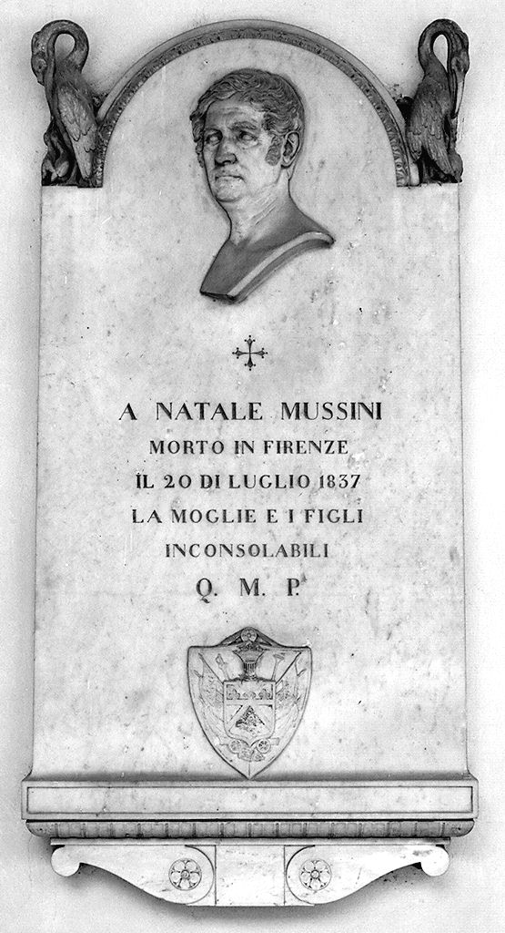 ritratto di Natale Mussini (monumento funebre) - bottega toscana (sec. XIX)