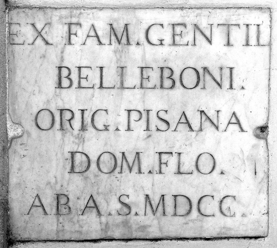lapide commemorativa - bottega toscana (sec. XVIII)