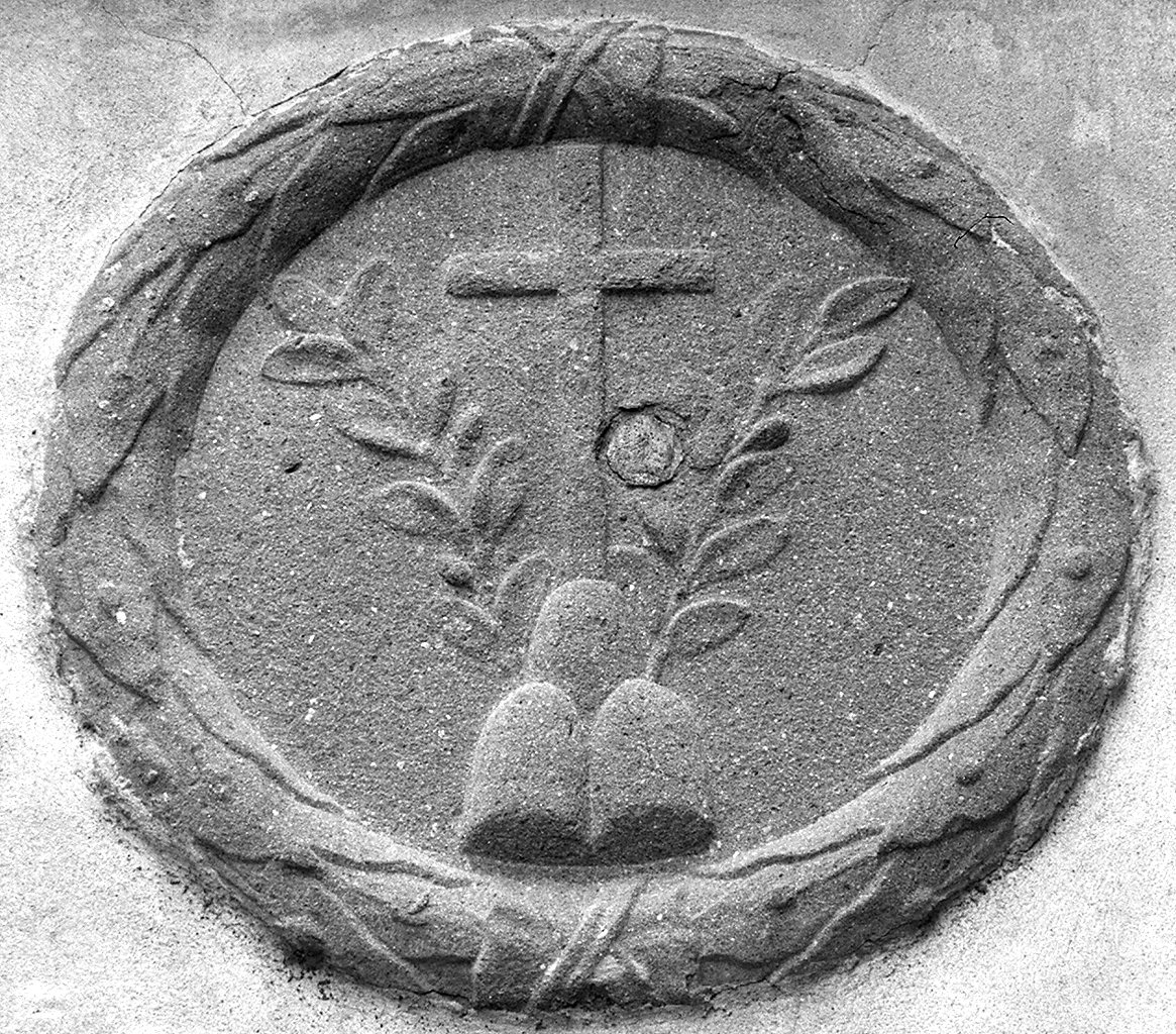 emblema dell'ordine olivetano (rilievo) - produzione lucchese (fine/inizio secc. XVI/ XVII)