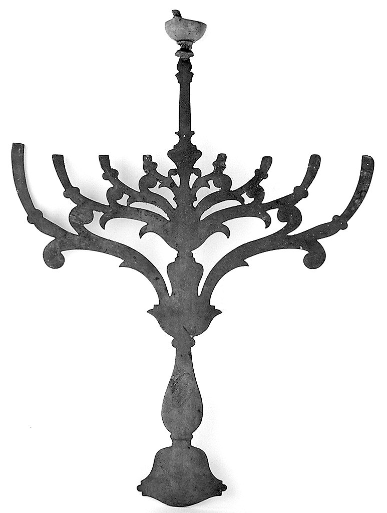 hanukkah da tavolo, frammento - produzione italiana (sec. XIX)