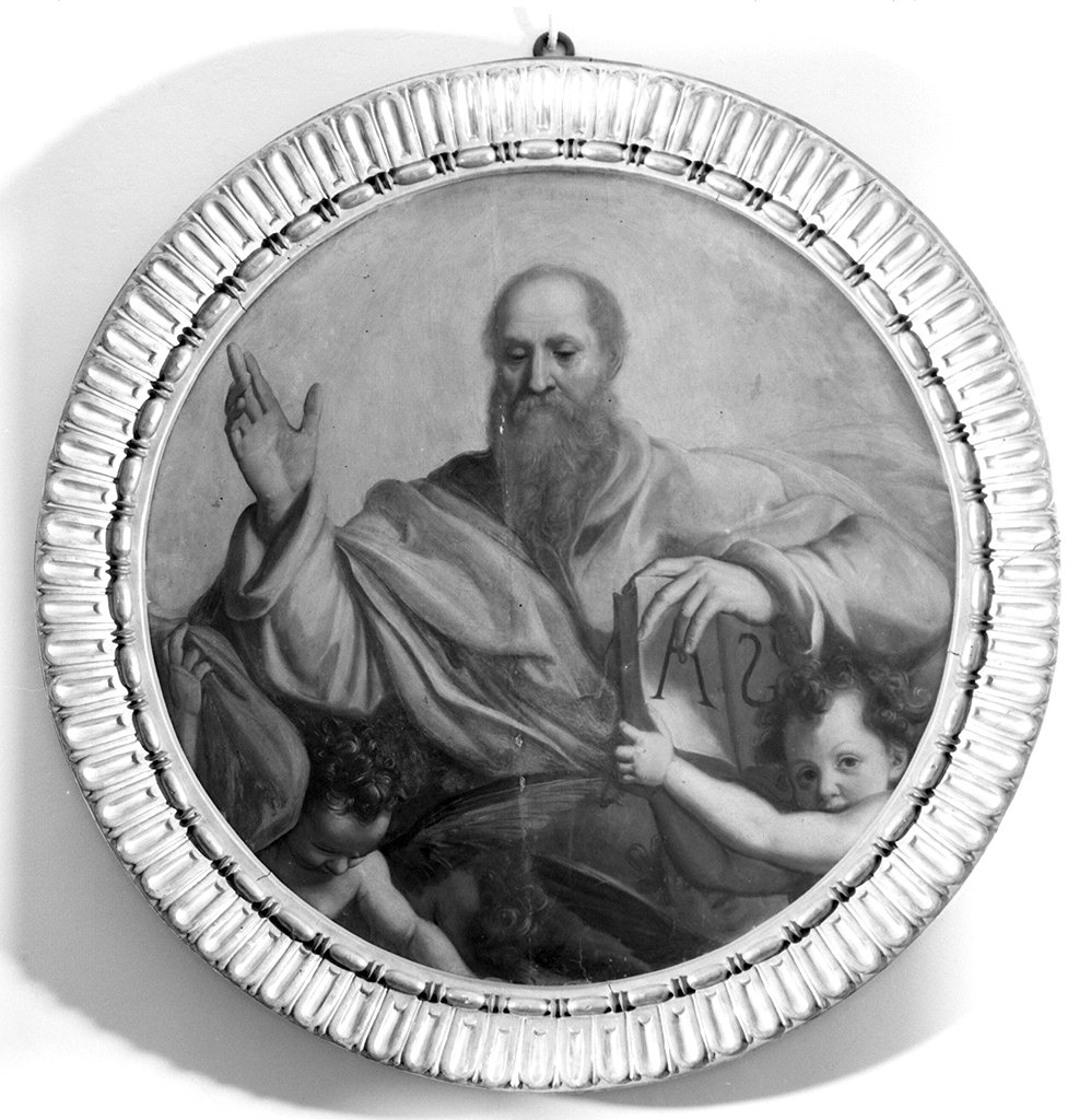 Dio Padre benedicente tra angeli (dipinto) di Santi di Tito (sec. XVI)