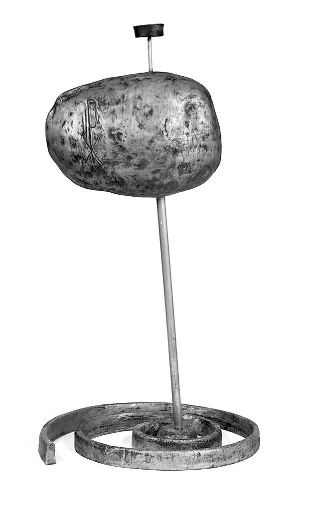 base per il cero pasquale - bottega toscana (sec. XX)