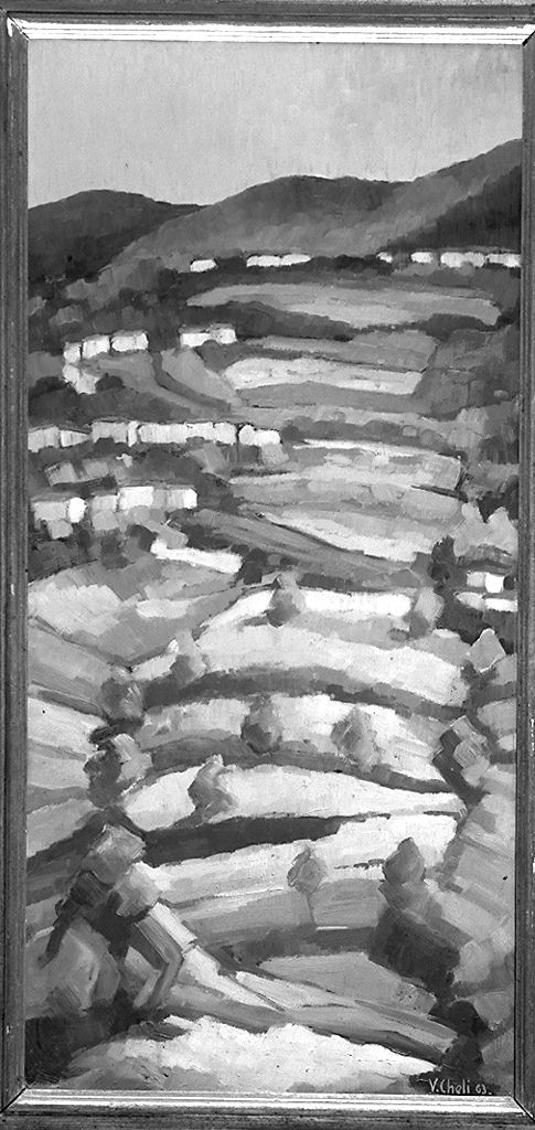 paesaggio rurale (dipinto) di Cheli Valerio (sec. XX)