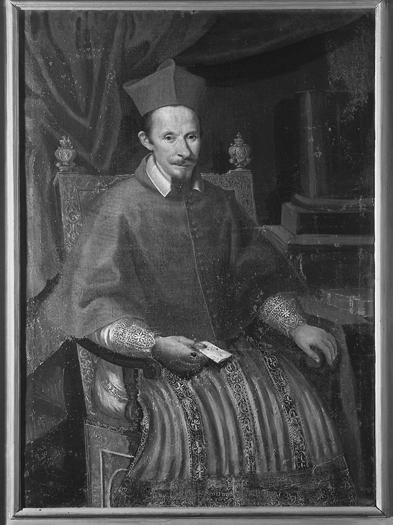 ritratto di ecclesiastico (dipinto) - ambito lucchese (prima metà sec. XVII)