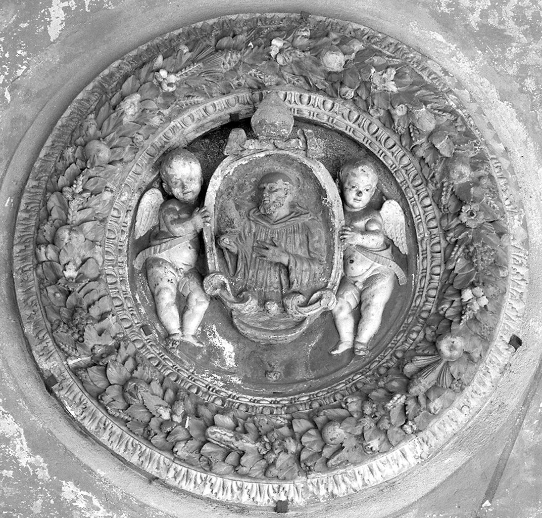 Santo monaco (rilievo) di Della Robbia Giovanni (bottega) (sec. XVI)