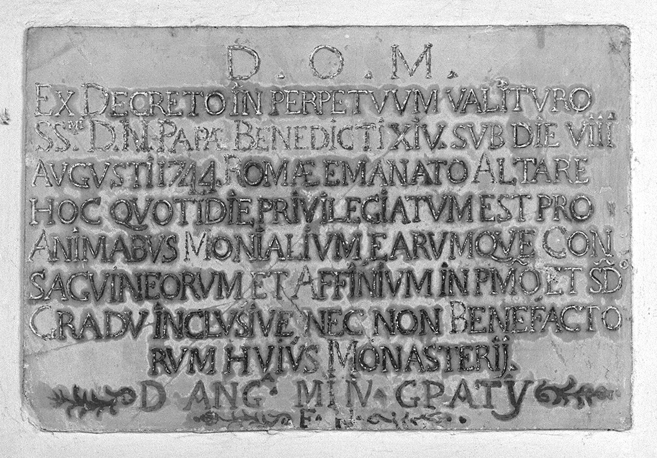 lapide documentaria - produzione toscana (sec. XVIII)