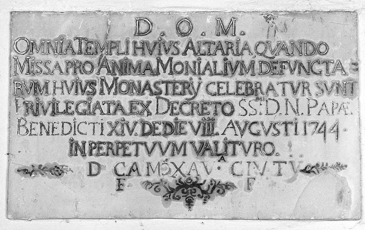 lapide documentaria - produzione toscana (sec. XVIII)