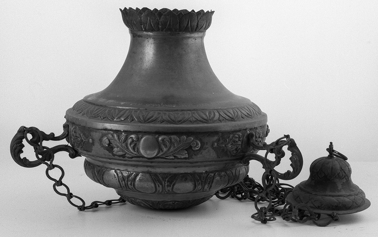 lampada pensile per sinagoga - bottega italiana (sec. XIX)