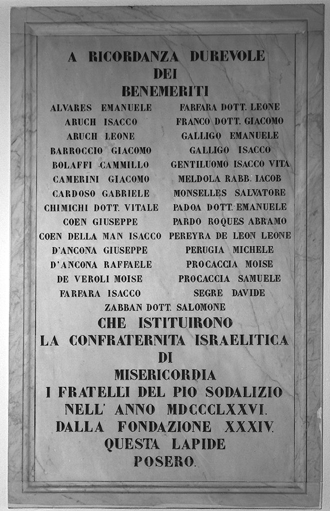 lapide commemorativa - bottega toscana (sec. XIX)