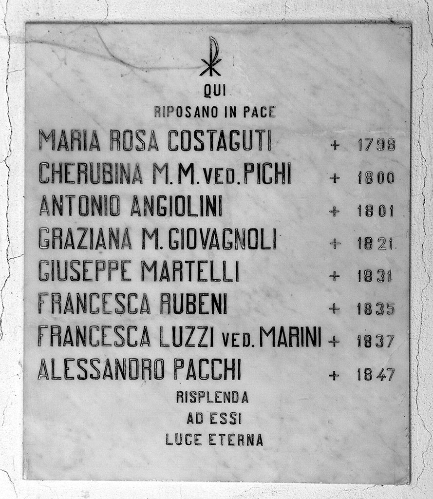 lapide tombale - produzione toscana (sec. XIX)