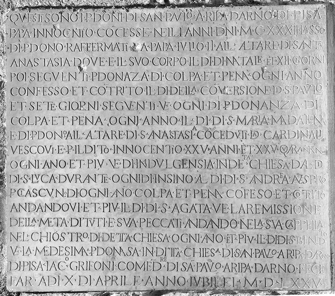 lapide commemorativa - bottega toscana (sec. XVI)