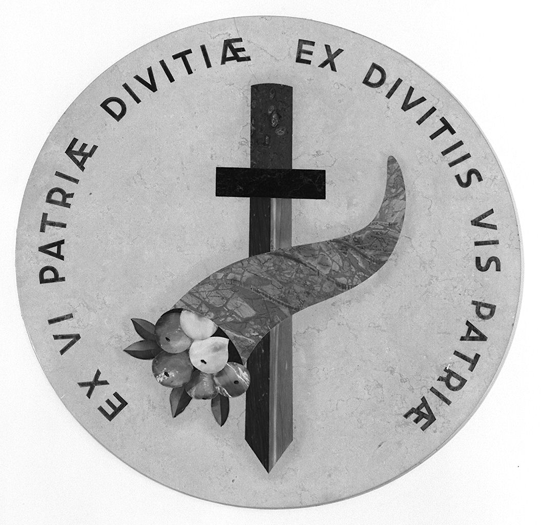 spada e cornucopia (pannello) - bottega toscana (sec. XX)