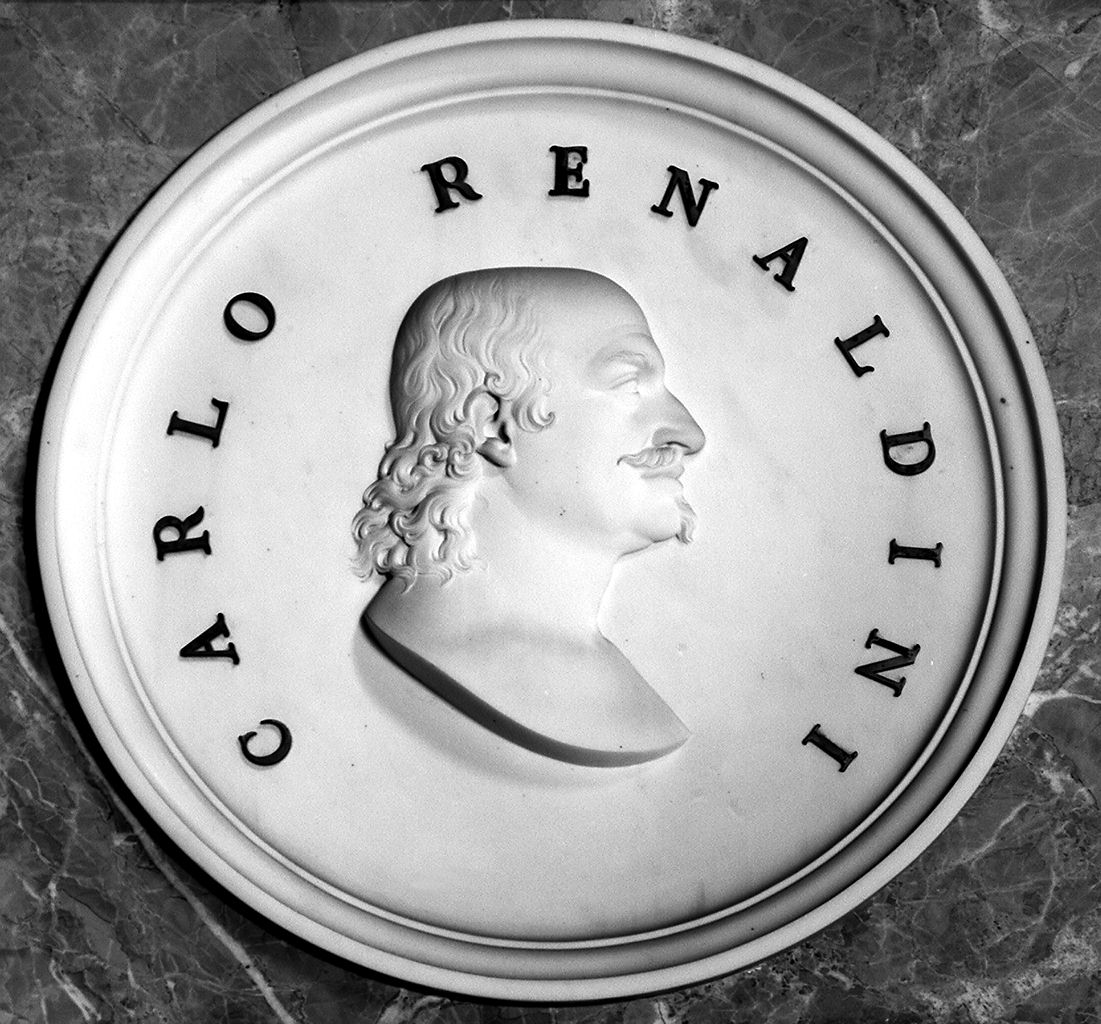 ritratto di Carlo Renaldini, ritratto d'uomo (rilievo) di Romanelli Pasquale (sec. XIX)
