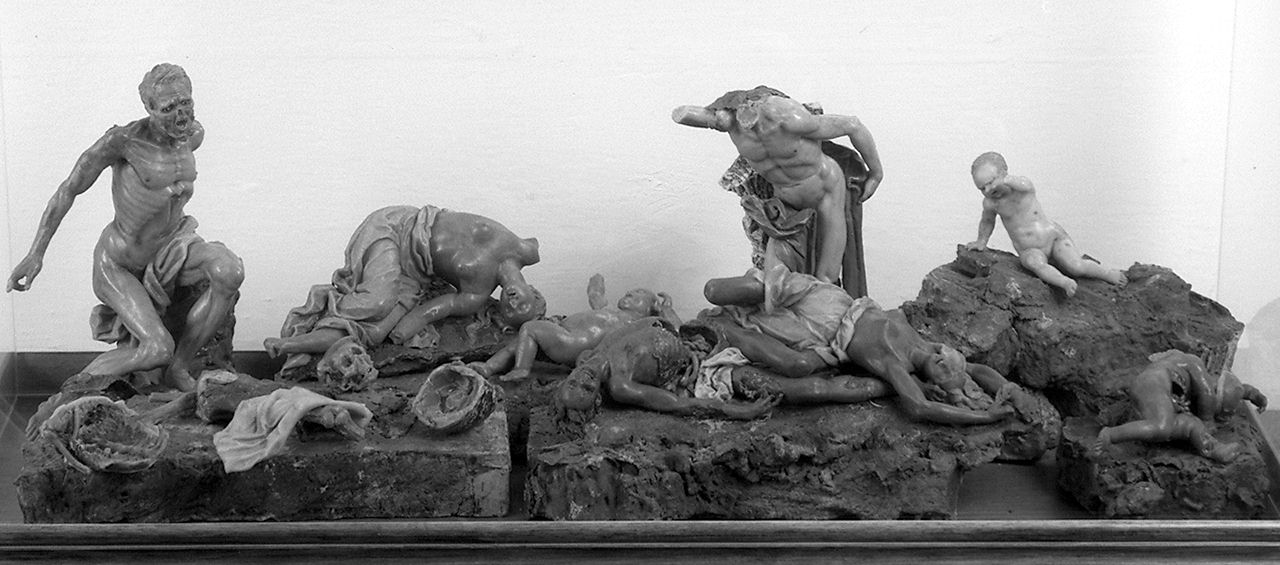 Il morbo gallico, effetti del morbo gallico (teatrino, frammento) di Zumbo Gaetano Giulio (sec. XVII)