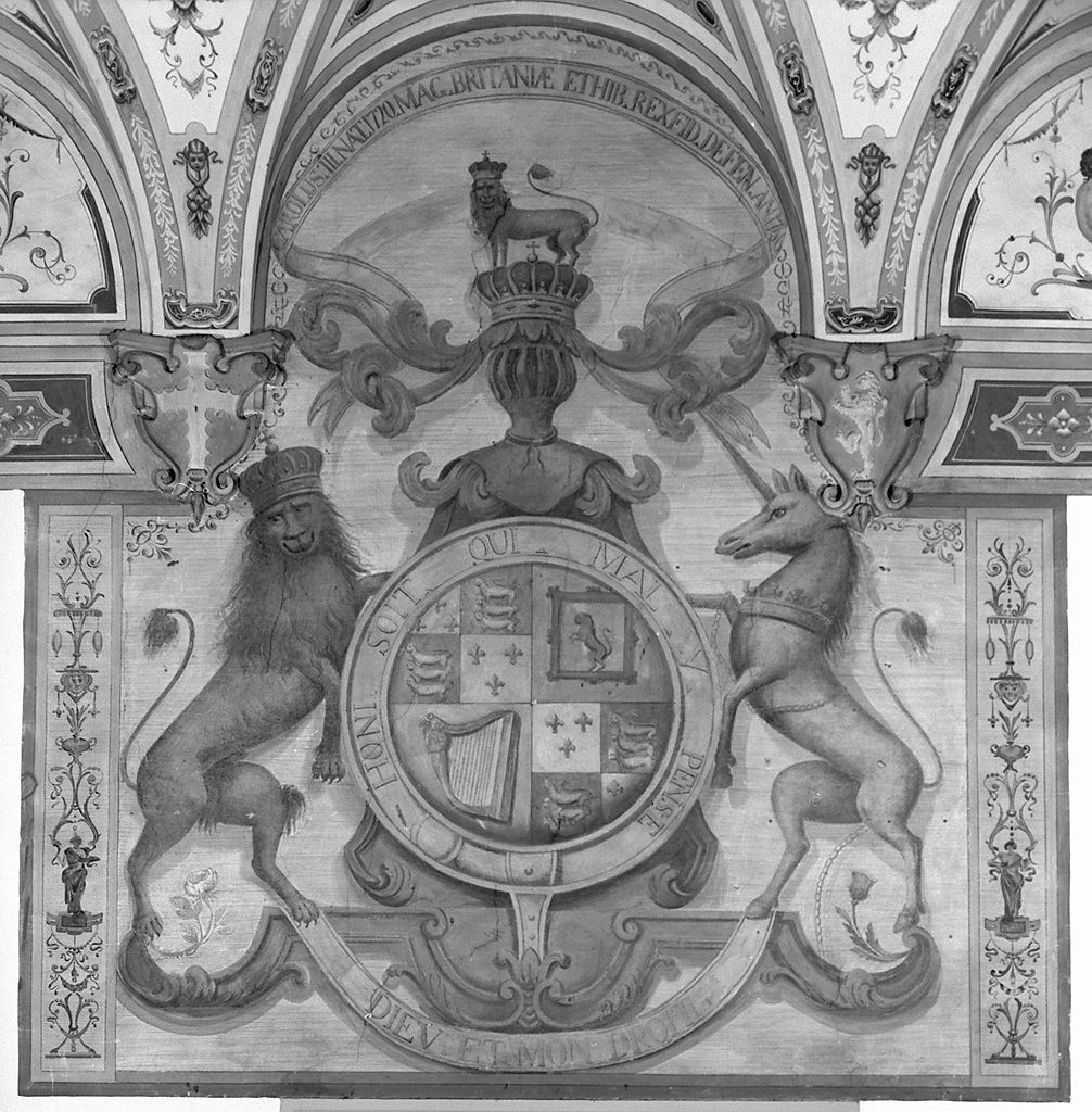 stemma della Casa reale Stuart (dipinto) - ambito toscano (sec. XVIII)