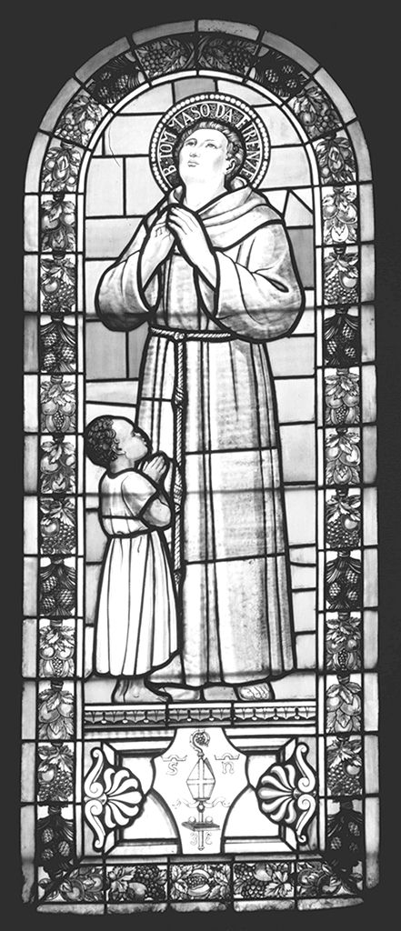 Santo francescano (vetrata, serie) - produzione fiorentina (prima metà sec. XX)