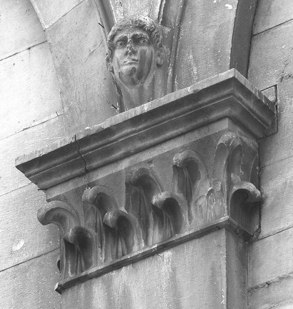 testa d'uomo (scultura) - ambito toscano (ultimo quarto sec. XIV)