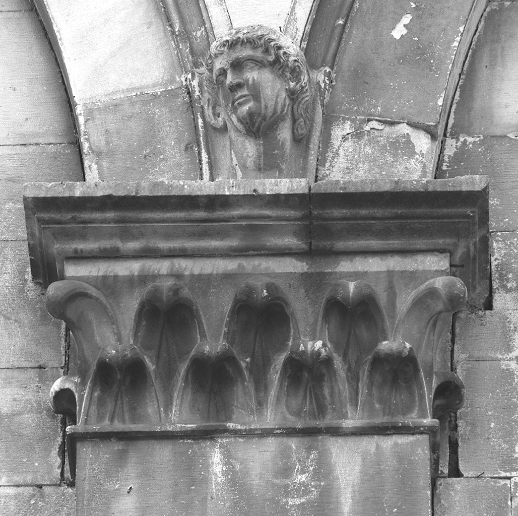 testa d'uomo (scultura) - ambito toscano (ultimo quarto sec. XIV)