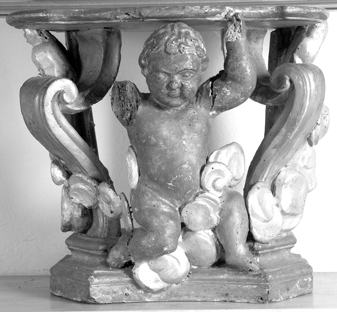 putto seduto (base) - produzione toscana (seconda metà sec. XIX)