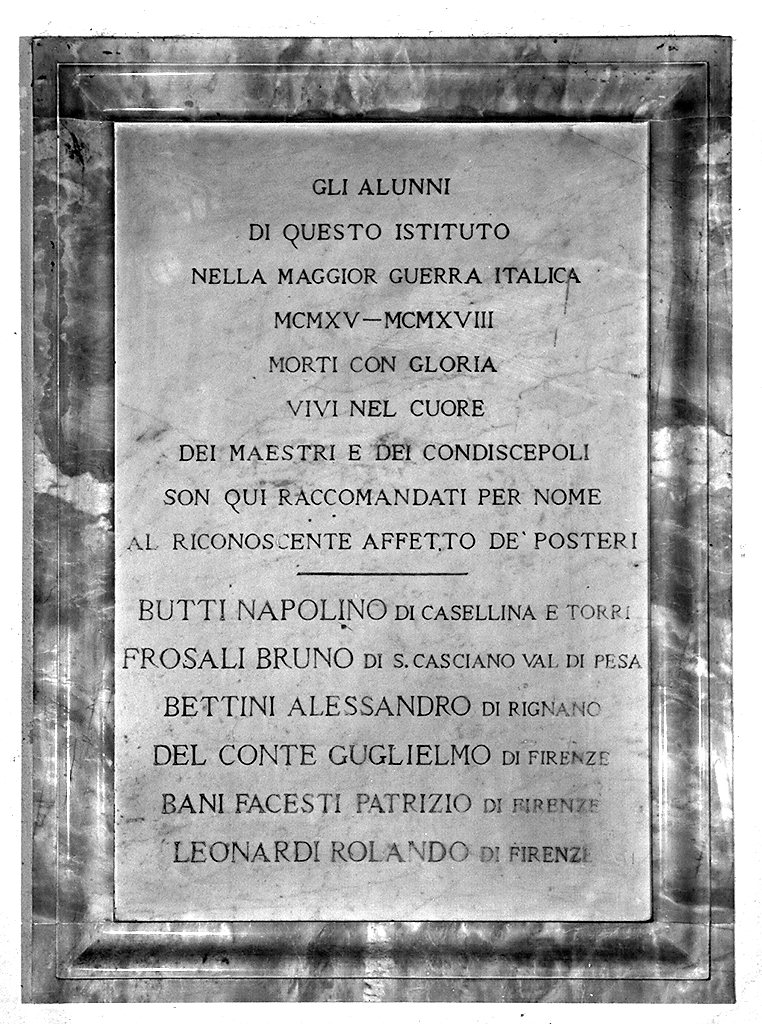 lapide - bottega toscana (primo quarto sec. XX)