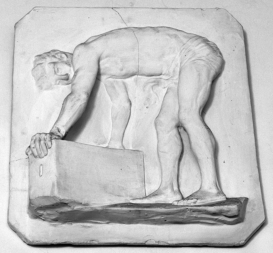 figura maschile (rilievo) - produzione italiana (secc. XIX/ XX)