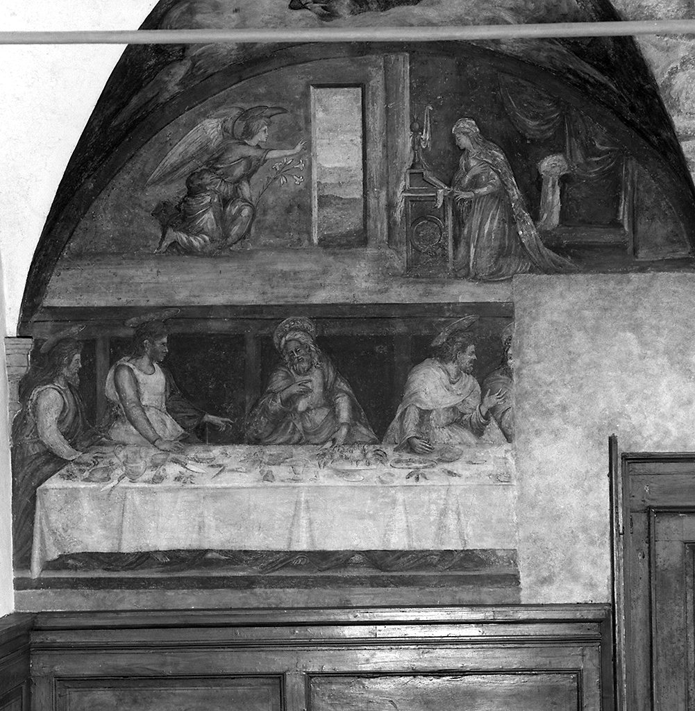ultima cena, annunciazione, battesimo di Cristo, Trinità e Santi, scena biblica (dipinto) - ambito fiorentino (primo quarto sec. XVI)