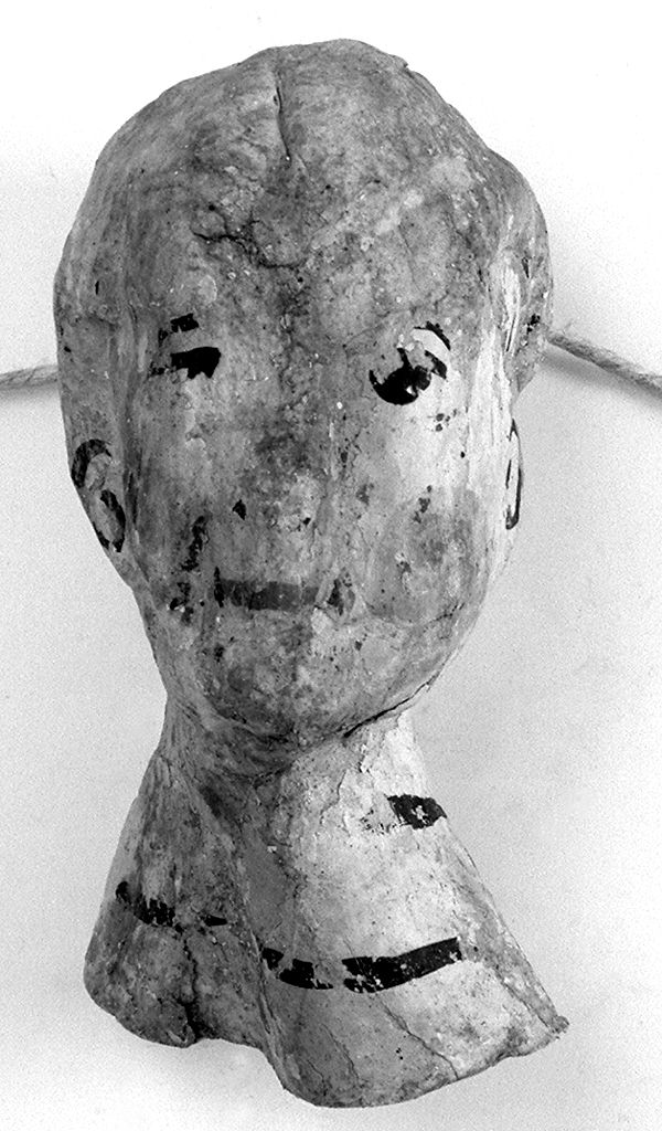 testa d'uomo (ex voto antropomorfo) - valdelsano (secc. XVI/ XVIII)