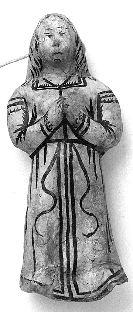 figura femminile orante (ex voto antropomorfo) - valdelsano (secc. XVI/ XIX)