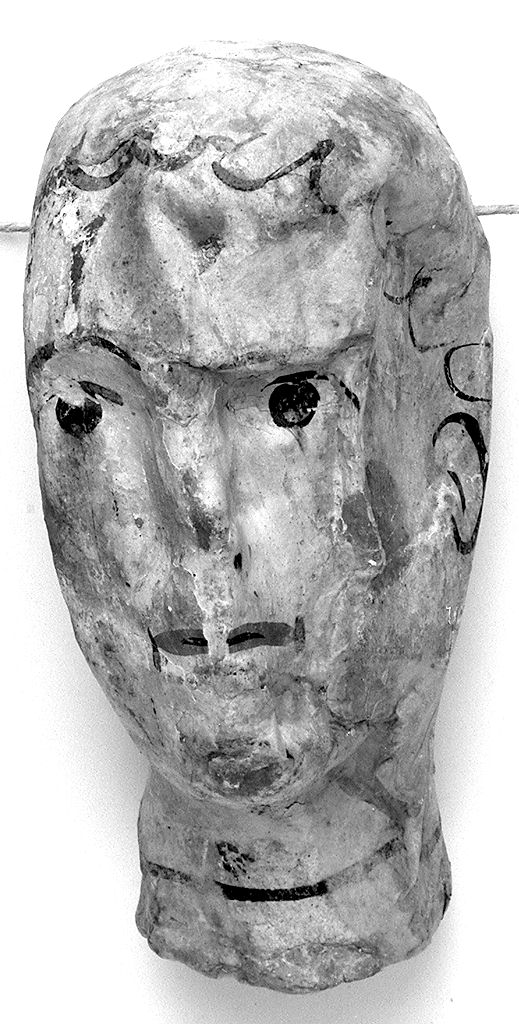 testa umana (ex voto antropomorfo) - valdelsano (secc. XVI/ XIX)